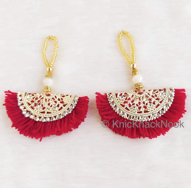 Fan Tassels With Silver and Gold Filigree Embellishments, Wool Tassels, Embellishments